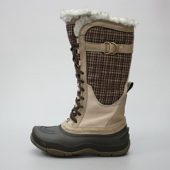 The North Face Ladies 5 Shellista Lace Luxe Brown Waterproof Tall Winter Boots - Picture 2 of 12